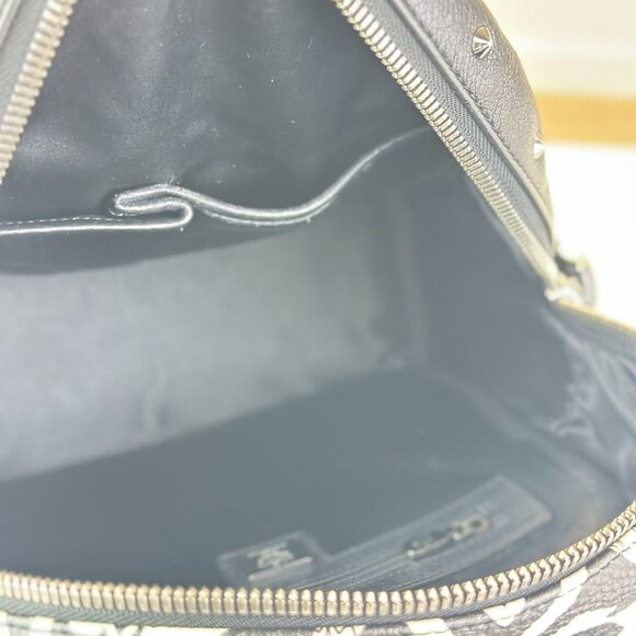 MCM Black and White Leather Backpack main image 5